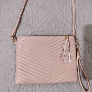 Small Vegan Leather Crossbody Bag pink